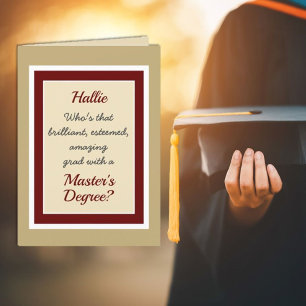 Custom Master's degree Congratulations card Kaart