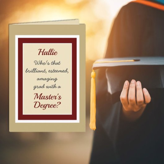 Custom Master's degree Congratulations card Kaart