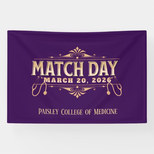 Custom Match Day 2026 Medical Residency Spandoek (Horizontaal)