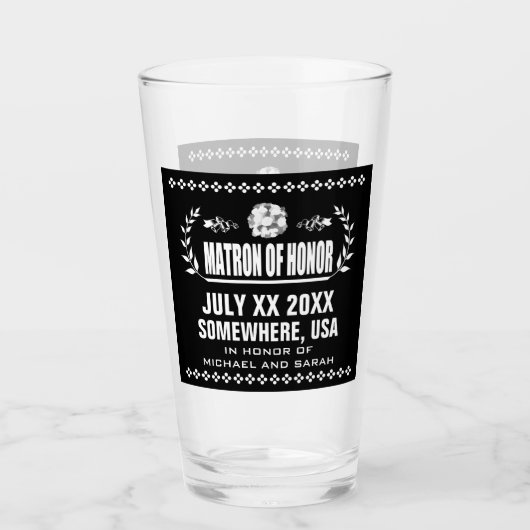 Custom Matron of Honor Glas (Voorkant)