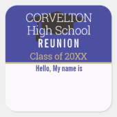 Custom Matte Class Reunion Name tag Sticker (Voorkant)