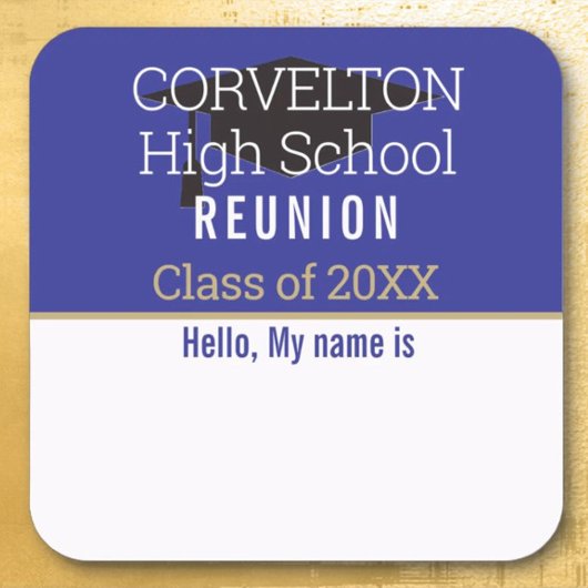 Custom Matte Class Reunion Name tag Sticker