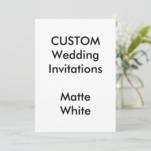 Custom MATTE WIT Bruiloft uitnodigingen 5 "x7" (Staand voorkant)
