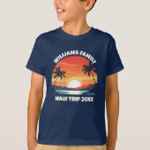 Custom Maui Trip Cool Sunrise Palm Tree Kinder T-shirt (Voorkant)