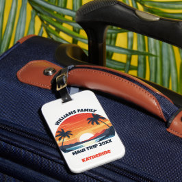 Custom Maui Trip Cool Sunrise Palmbomen Bagagelabel