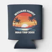 Custom Maui Trip Cool Sunrise Palmbomen Blikjeskoeler (Achterkant)