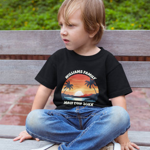 Custom Maui Trip Cool Sunrise Palmbomen Kinder Shirts