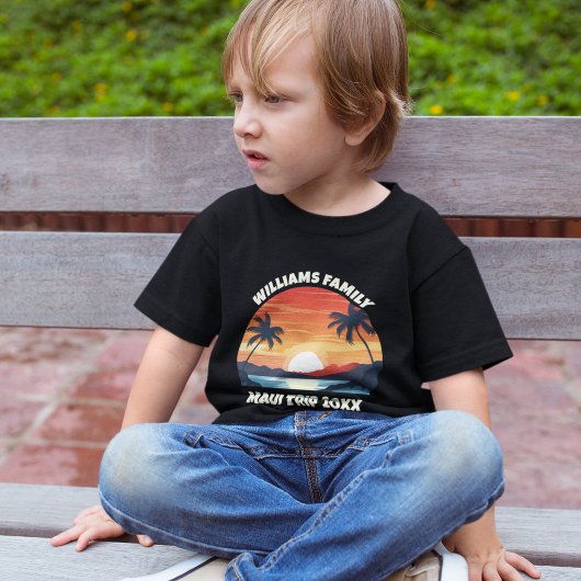 Custom Maui Trip Cool Sunrise Palmbomen Kinder Shirts