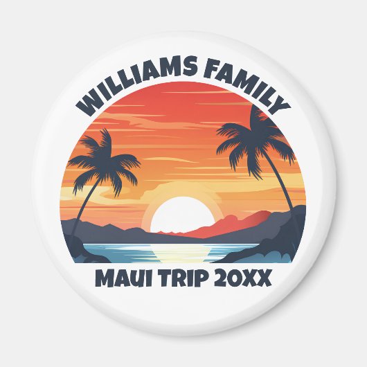 Custom Maui Trip Cool Sunrise Palmbomen Magneet (Voorkant)