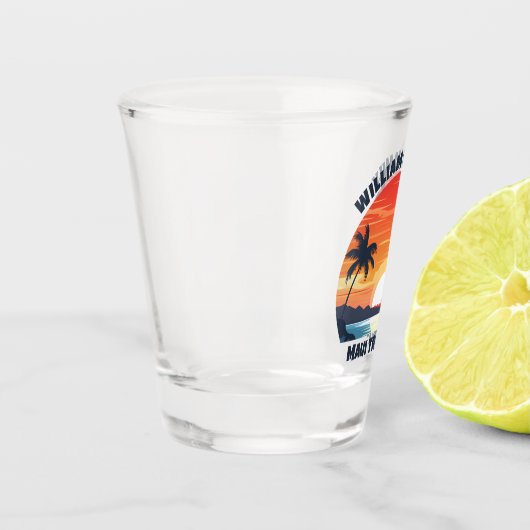 Custom Maui Trip Cool Sunrise Palmbomen Shot Glas (Links)