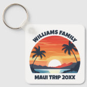 Custom Maui Trip Cool Sunrise Palmbomen Sleutelhanger (Voorkant)
