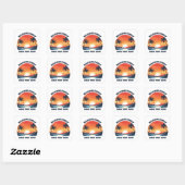 Custom Maui Trip Cool Sunrise Palmbomen Vierkante Sticker (Vel)