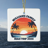 Custom Maui Trip Cool Sunrise Souvenir Kerstmis Keramisch Ornament