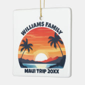 Custom Maui Trip Cool Sunrise Souvenir Kerstmis Keramisch Ornament (Links)