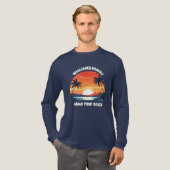 Custom Maui Trip Sunrise Palm Trees Long Sleeve Tri-Blend Shirt (Voorkant)