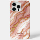 Custom Mauve Blush Pink Gold Marble Art Pattern Case-Mate iPhone Case (Achterkant)