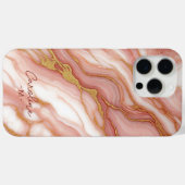Custom Mauve Blush Pink Gold Marble Art Pattern Case-Mate iPhone Case (Achterkant (horizontaal))