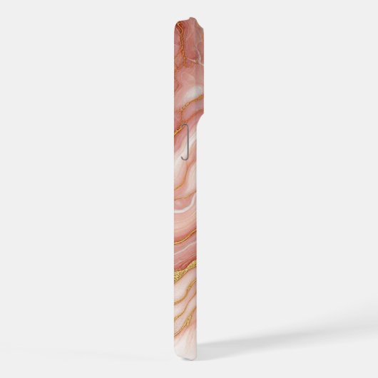 Custom Mauve Blush Roze Rood Goud Marmer Patroon iPhone Hoesje (Rechterkant)