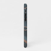 Custom Mauve Roos Goud Donkerblauw Marmeren Patroo iPhone Hoesje (Linkerkant)