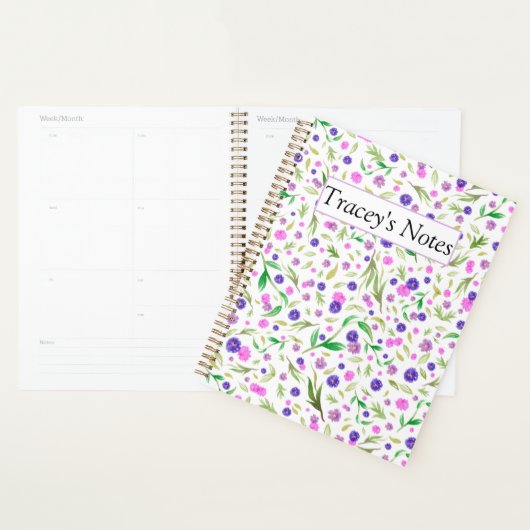 Custom Maximalist Waterverf Bloemenplanner Planner (Display)