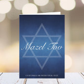 Custom Mazel Tov Bar Mitzvah Blauwe Ster van David Kaart