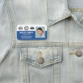 Custom Medewerker Fotobedrijf Logo Magnetic Blue Naamplaatje (In situ)