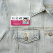 Custom Medewerker Fotobedrijf Logo Magnetic Pink Naamplaatje (In situ)