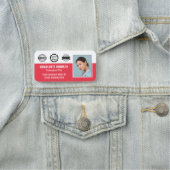 Custom Medewerker Fotobedrijf Logo Magnetic Red Naamplaatje (In situ)