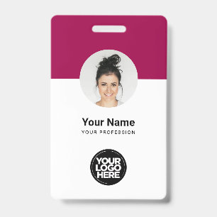 Custom Medewerker Modern ID Kaart Cherry Red QR Ba Badge
