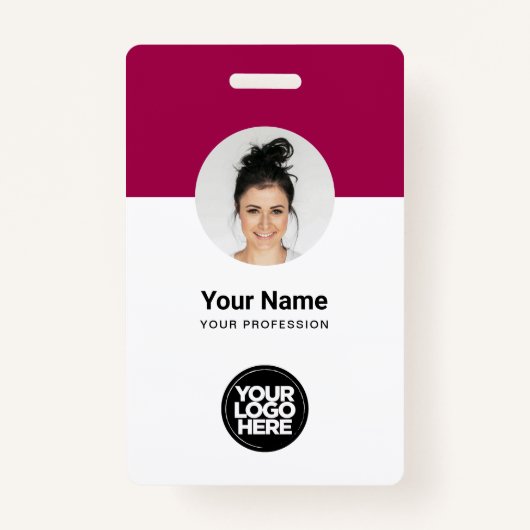 Custom Medewerker Modern ID Kaart Cherry Red QR Ba Badge (Voorkant)