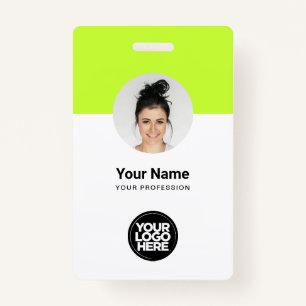 Custom Medewerker Modern ID Kaart Zuur Groen QR Badge