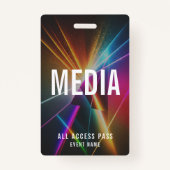 Custom Media Event Staff All Access Pass QR Code Badge (Voorkant)