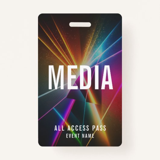 Custom Media Event Staff All Access Pass QR Code Badge (Voorkant)