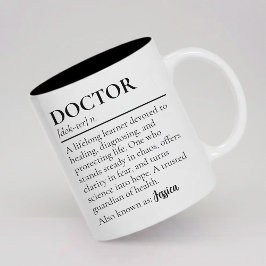 Custom Medical Professional Gift Doctor Definition Tweekleurige Koffiemok