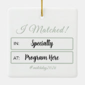 Custom Medical Residency Match Day Keepsake Keramisch Ornament (Achterkant)