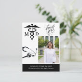 Custom Medische School Afstudeerfeest Dank u Briefkaart (Staand voorkant)