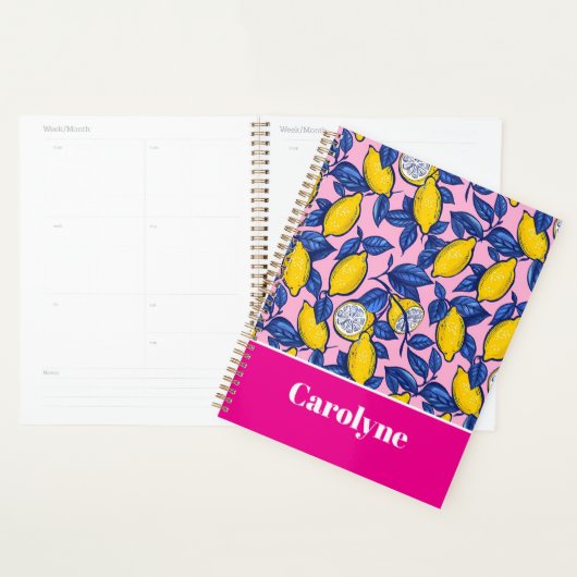 Custom Mediterranean Lemon Pattern Planner (Display)