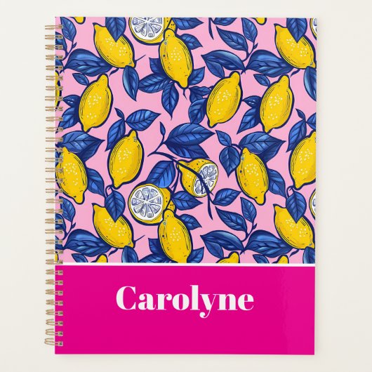 Custom Mediterranean Lemon Pattern Planner (Voorkant)