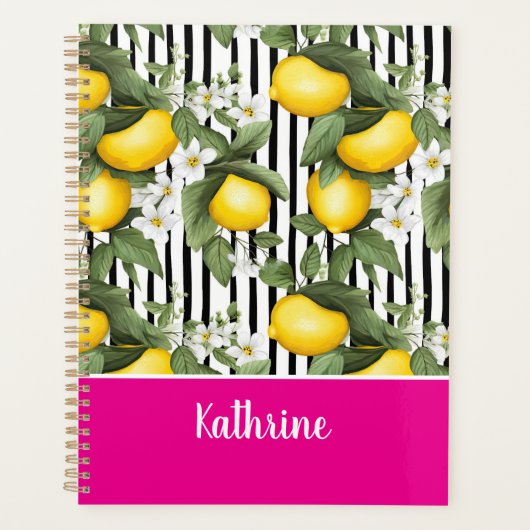 Custom Mediterranean Lemon Pattern Planner (Voorkant)