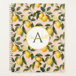 Custom Mediterranean Lemon Pattern Planner