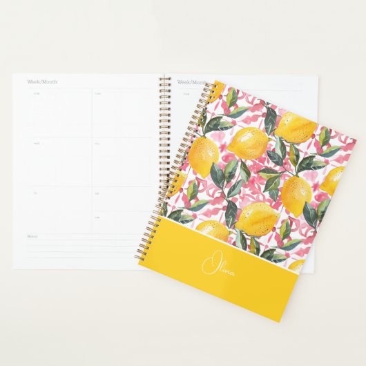 Custom Mediterranean Lemon Pattern Planner (Display)