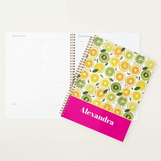 Custom Mediterranean Lemon Pattern Planner (Display)
