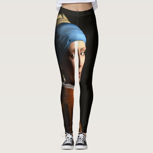 Custom Meisje met een Pearl Earring leggings (Voorkant)