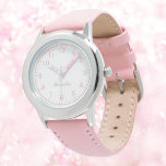 Custom Meisje Naam Roestvrij Staal Roze Strap Kind Horloge<br><div class="desc">Custom Meisje Naam Roestvrij Staal Roze Strap Kind Horloge</div>