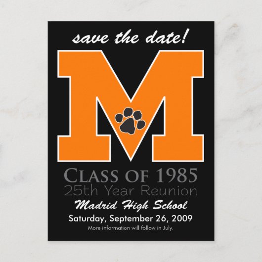 ::custom:::_melissa Class Reunion Save-the-Date v3 Aankondigingskaart (Voorkant)