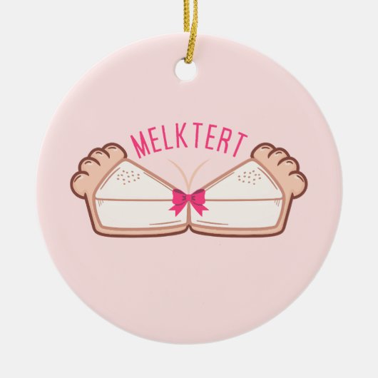 Custom MELKTERT Afrikaanse Boeremeisie Keramisch Ornament (Voorkant)