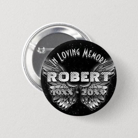 Custom Memorial Angel Wings Ronde Button 5,7 Cm (Voorkant /achterkant)