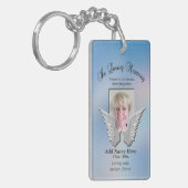 Custom Memorial Angel Wings Voeg foto toe Sleutelhanger (Voorkant Links)