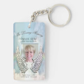 Custom Memorial Angel Wings Voeg foto toe Sleutelhanger (achterkant)