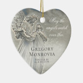 Custom Memorial Angels die over kijkt Keramisch Ornament (Rechts)